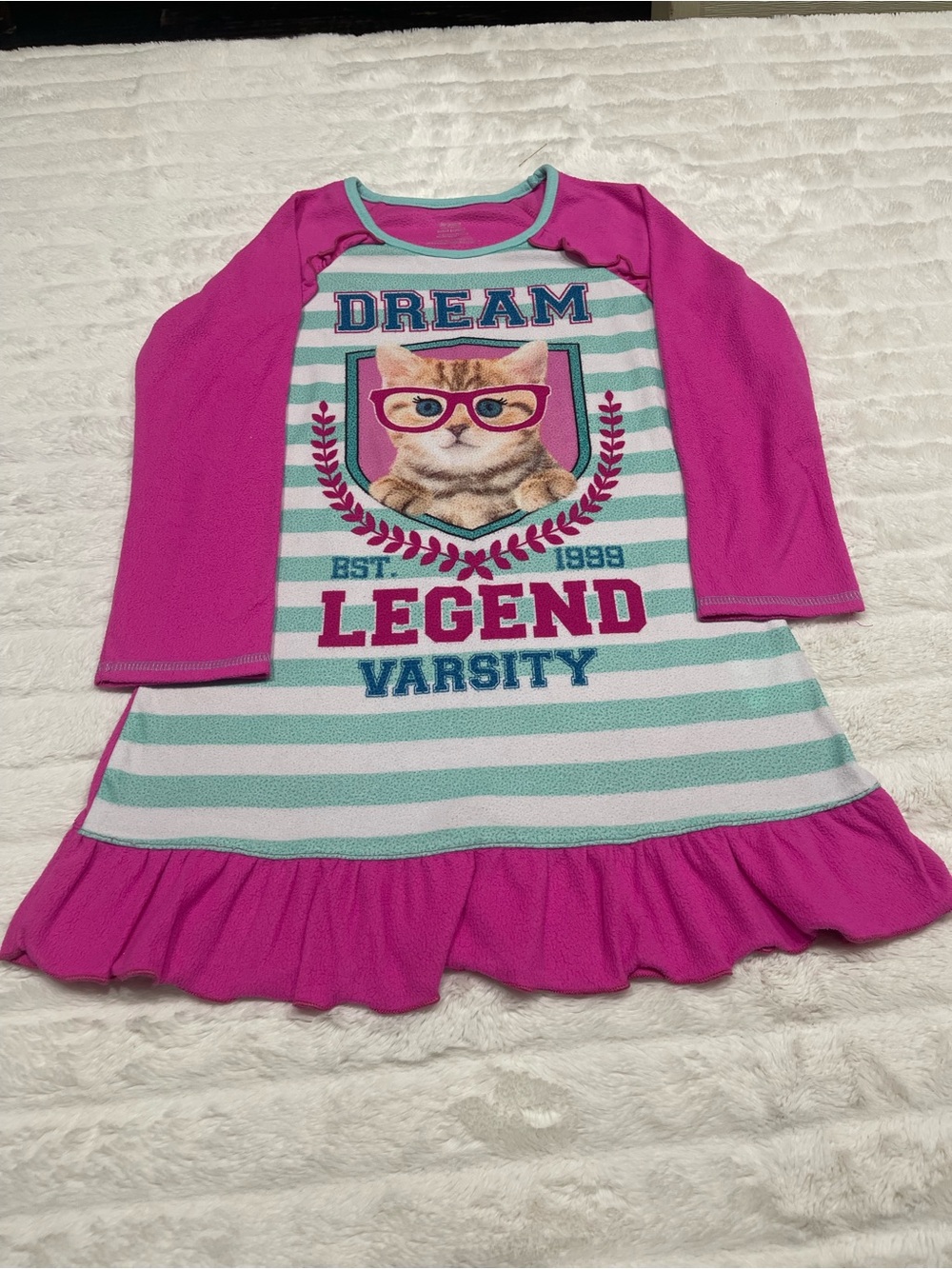 Pink & Aqua 'Dream Legend Varsity' Girls' Nightgown